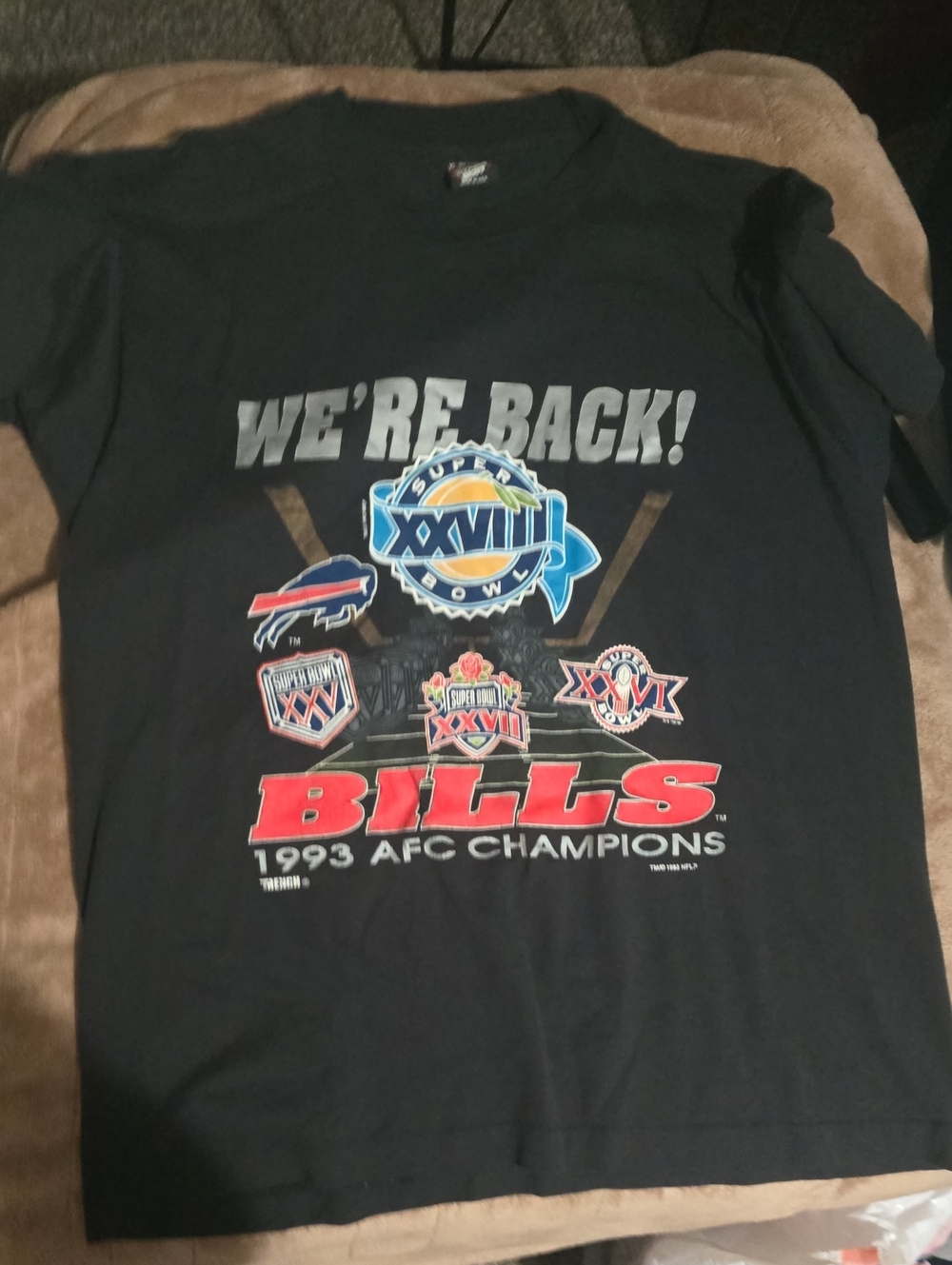 VINTAGE Bills 1993 AFC Champions Black Graphic Tee - We're Back!